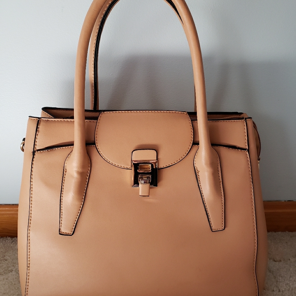 Tan purse.